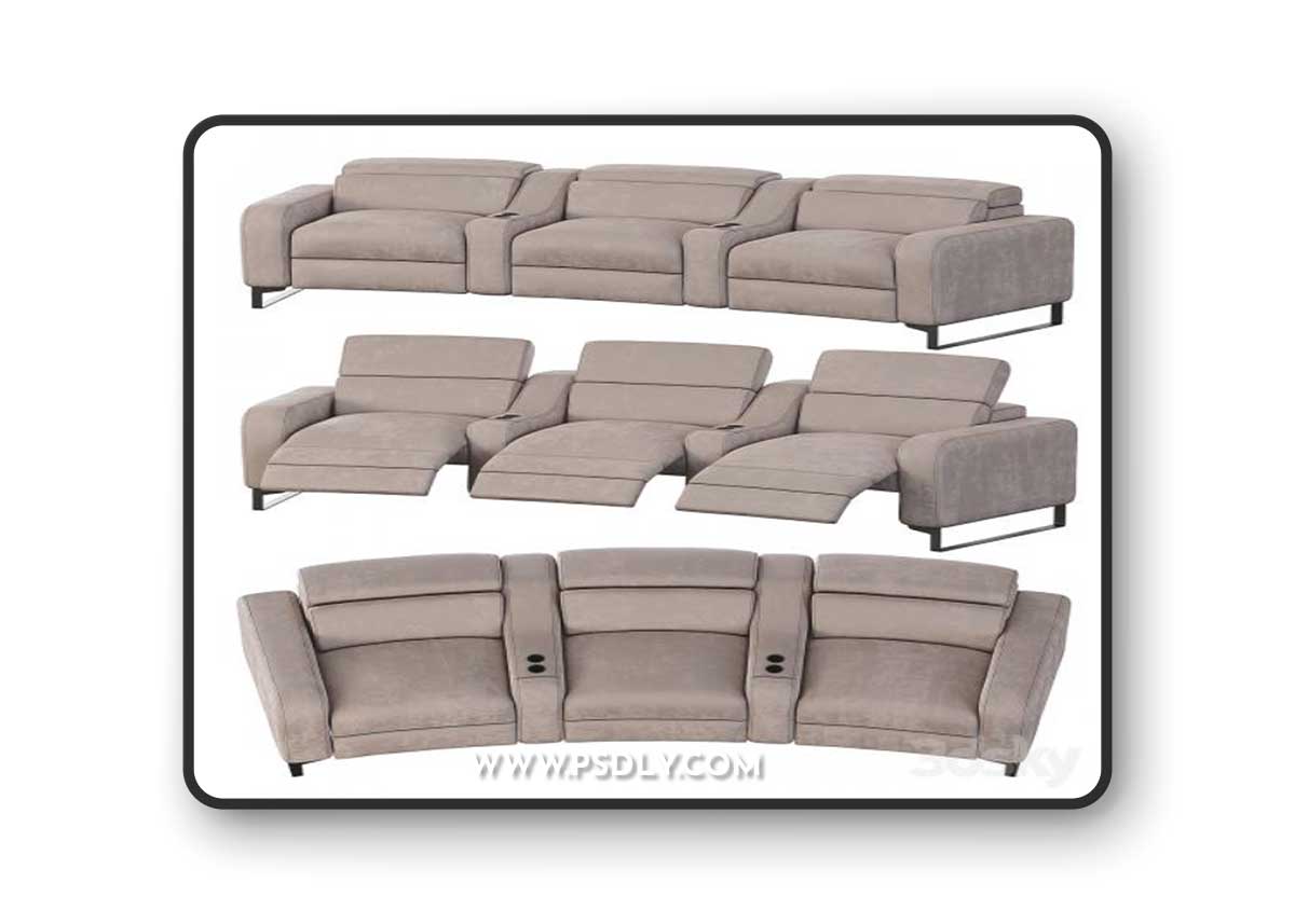 Curved cinema chair Lory Theater by Braccisofas