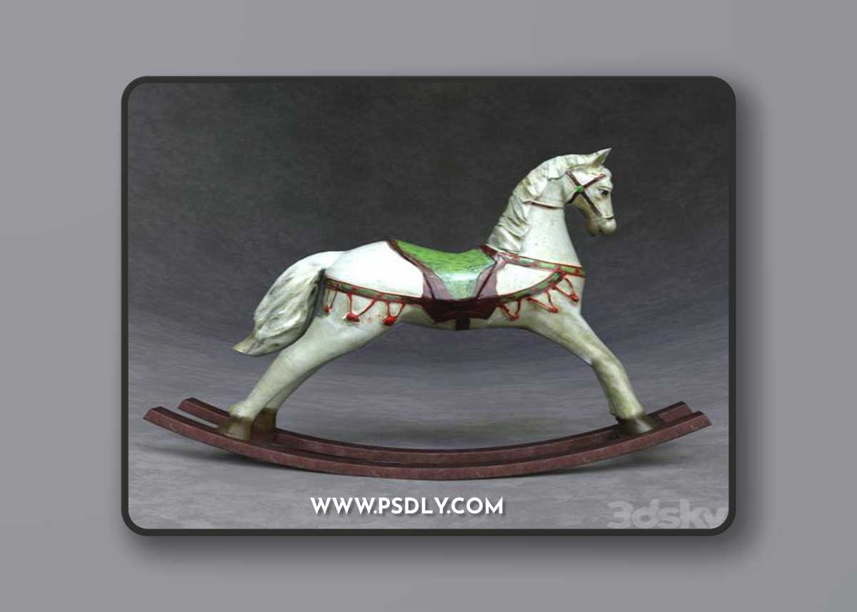 Decorative wooden rocking horse