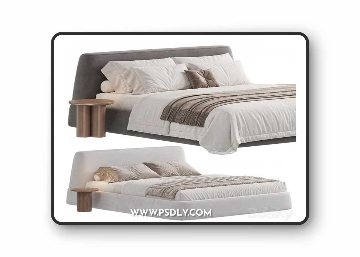 Double bed 4 PICEA BED 3D Model