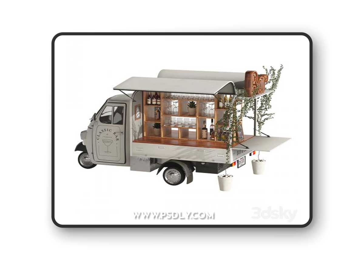Foodtruck Bar set 6 3D Model