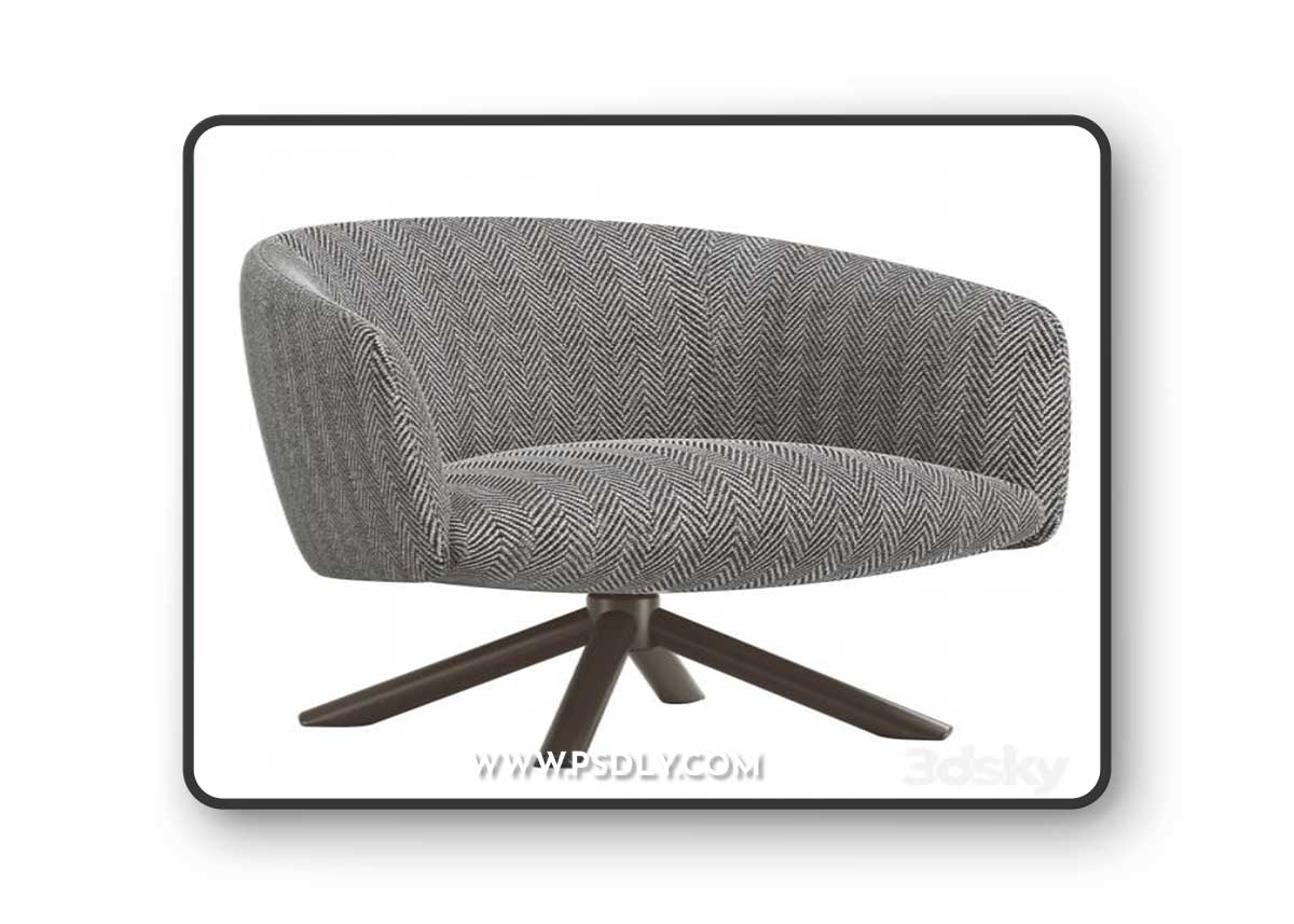 Gallotti & Radice Livre Swivel Armchair