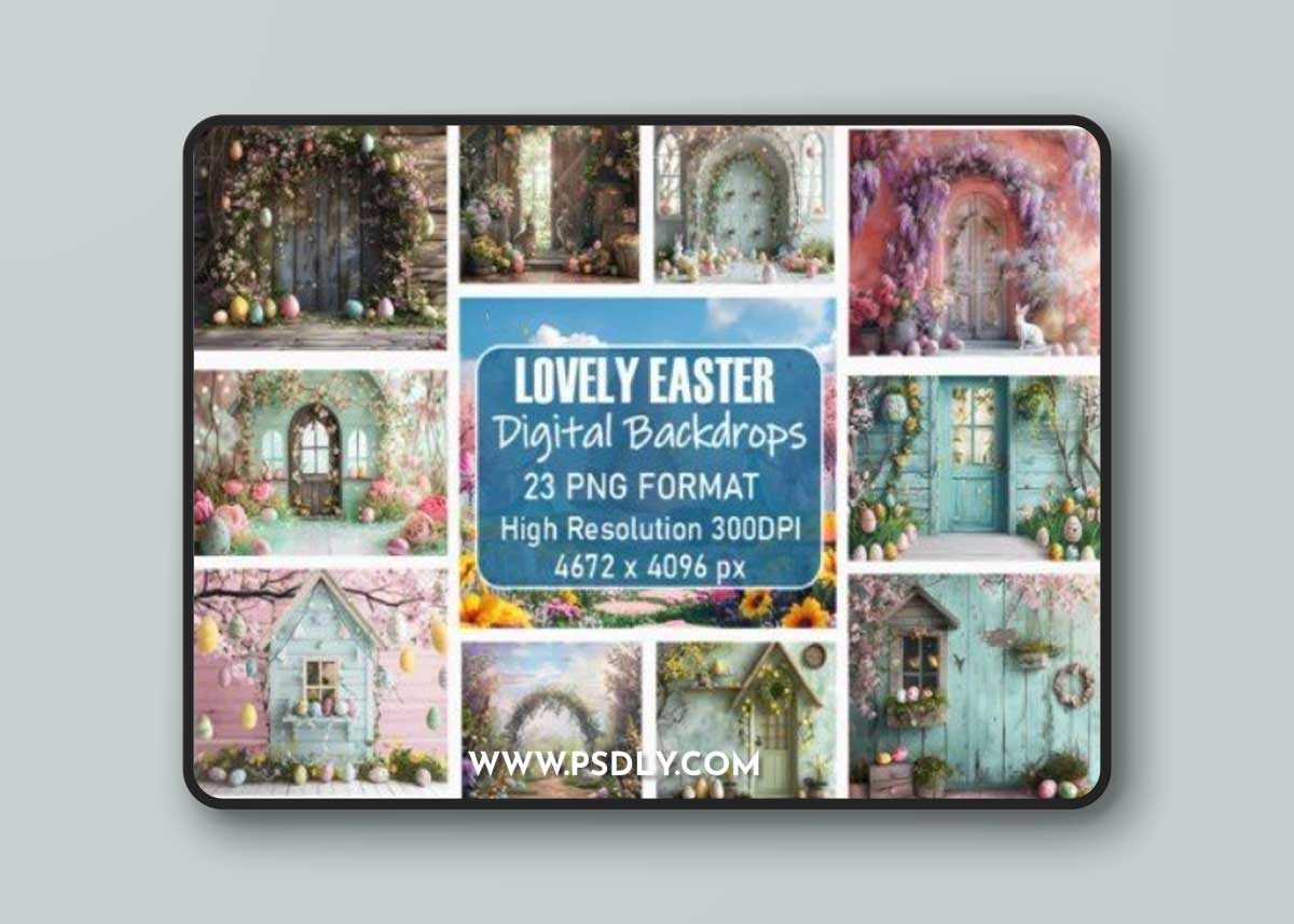Lovely Easter Digital Backdrops