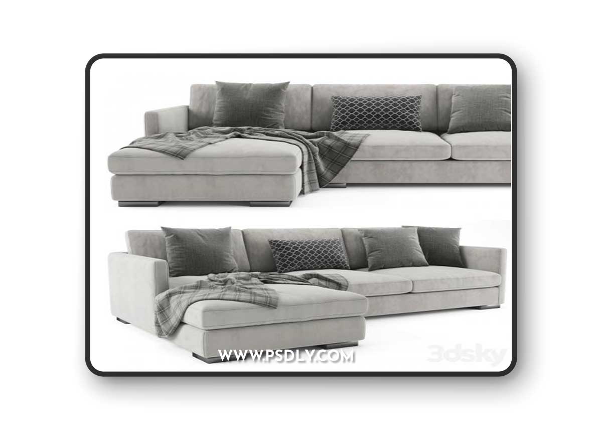 Meridiani Belmon Chaise Longue 3D Model