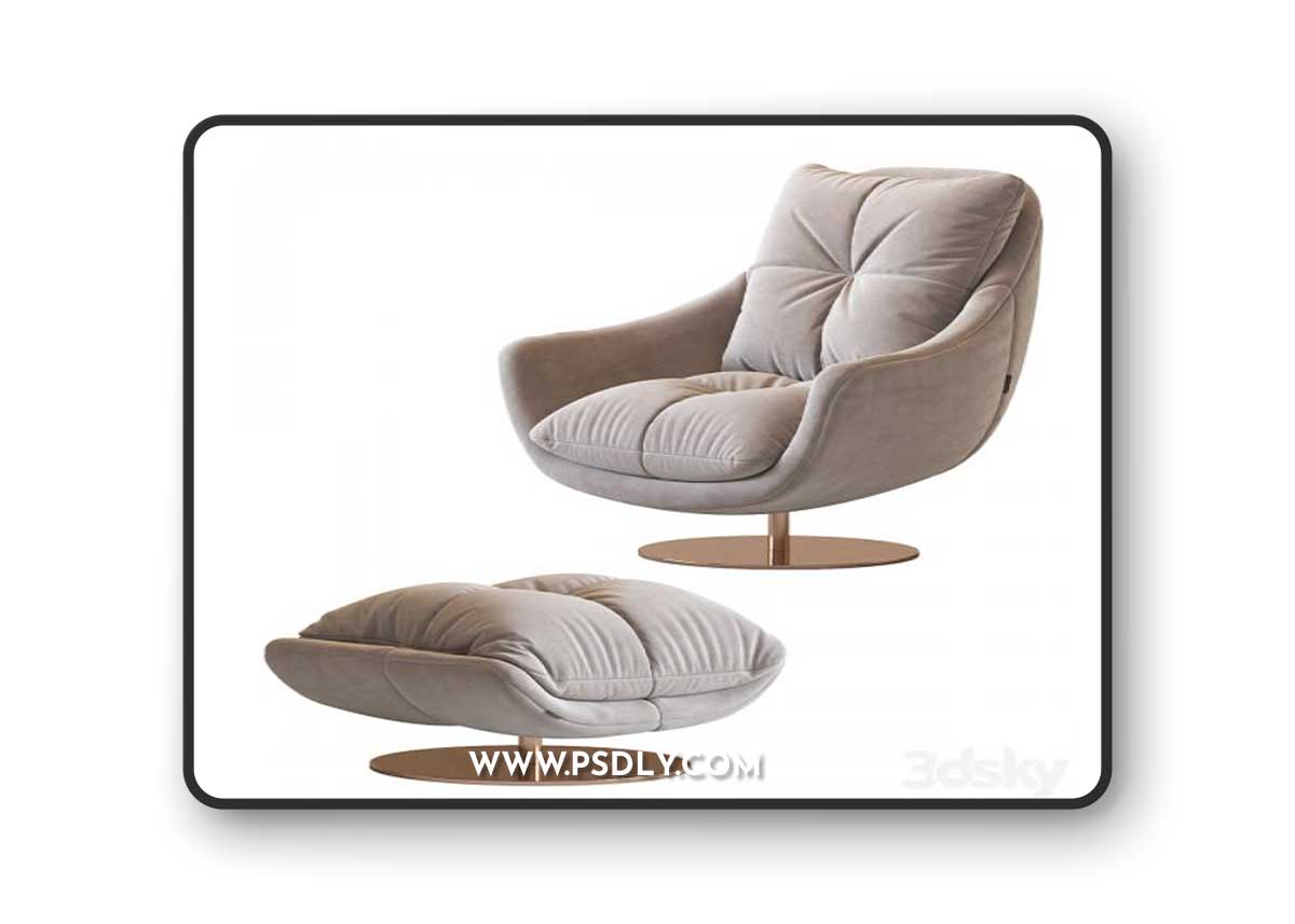 Sophia Swivel armchair 3D Model