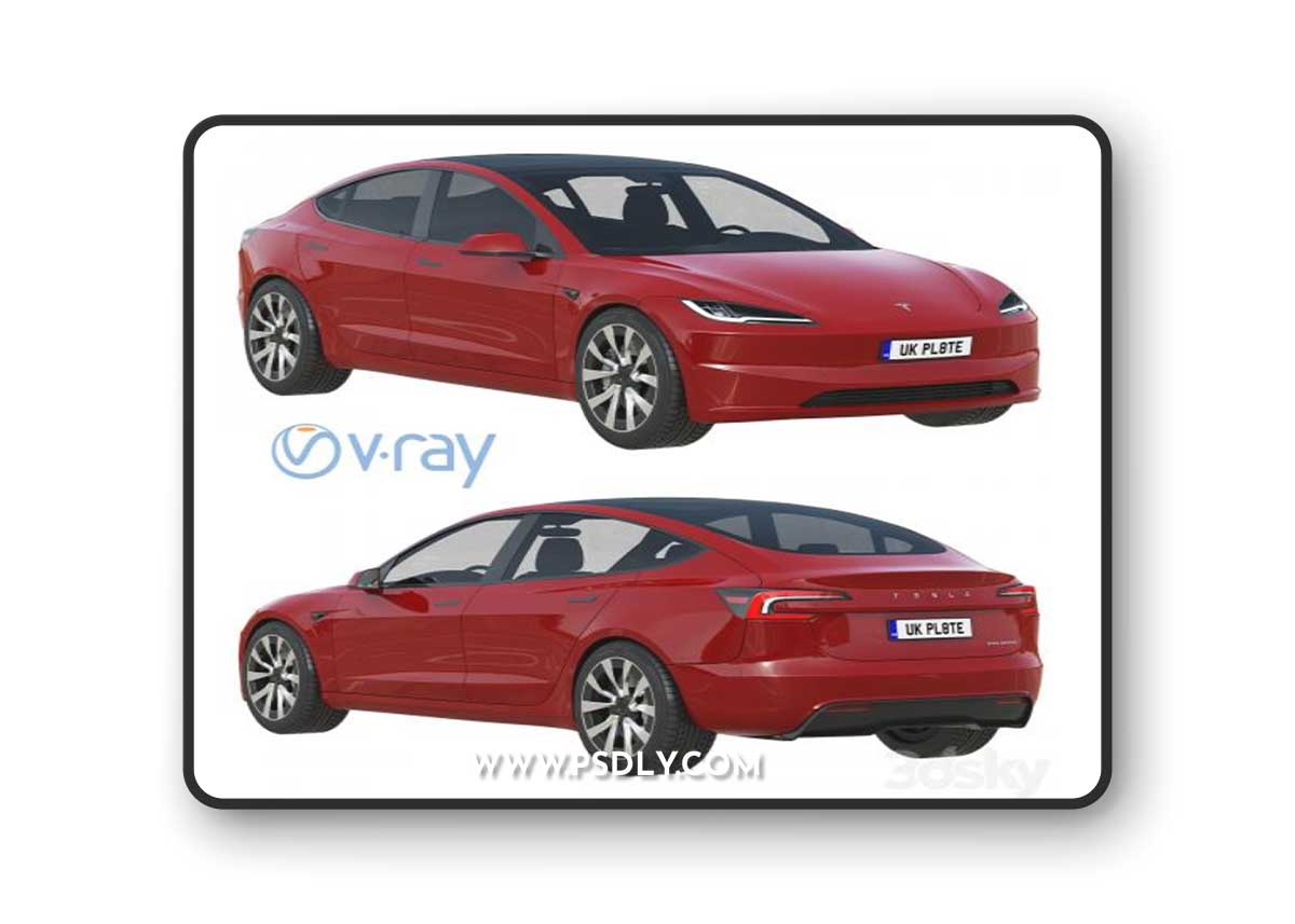 Tesla Model 3 2024 3D Model
