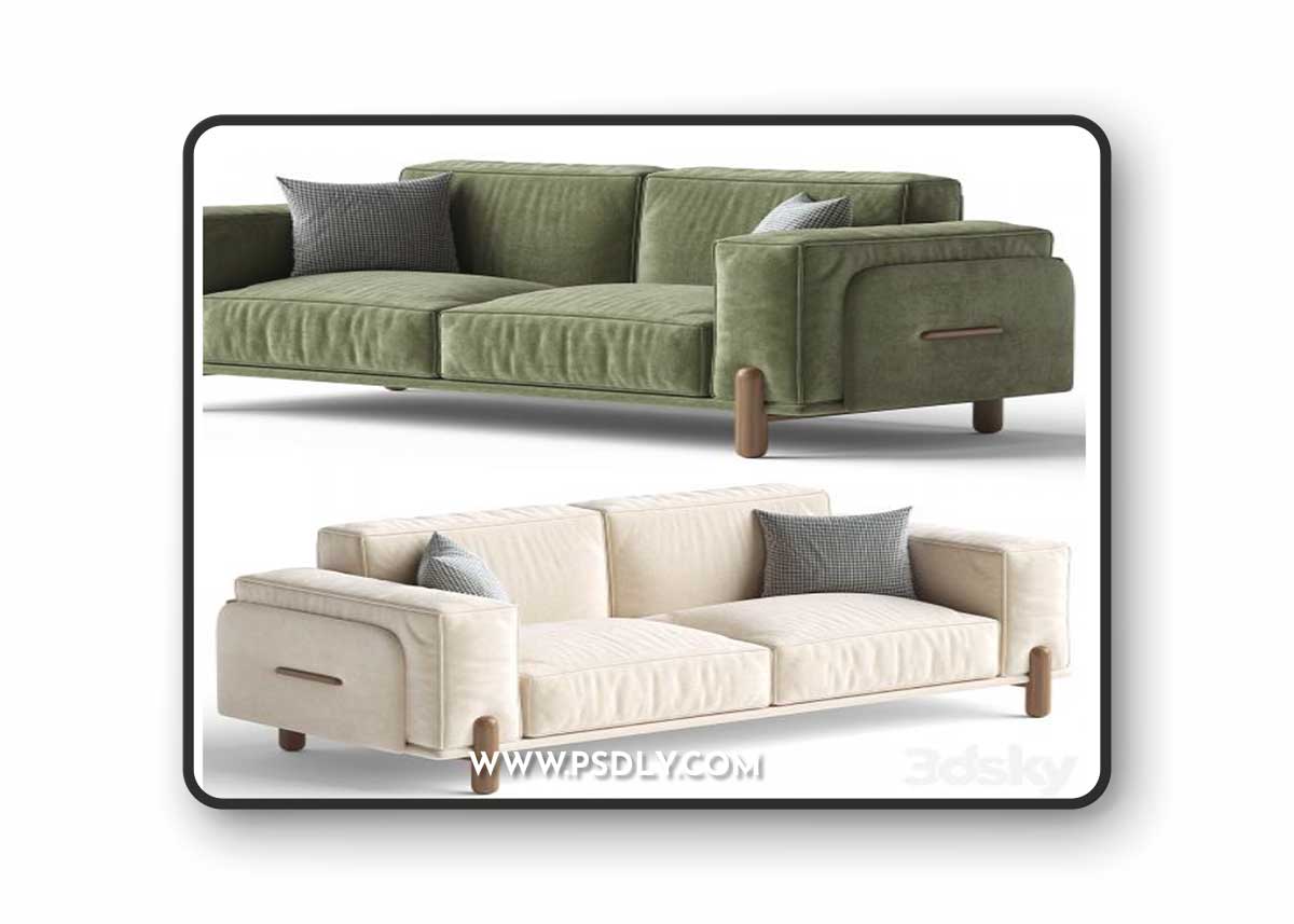 Upholstered Loveseat 3D Model
