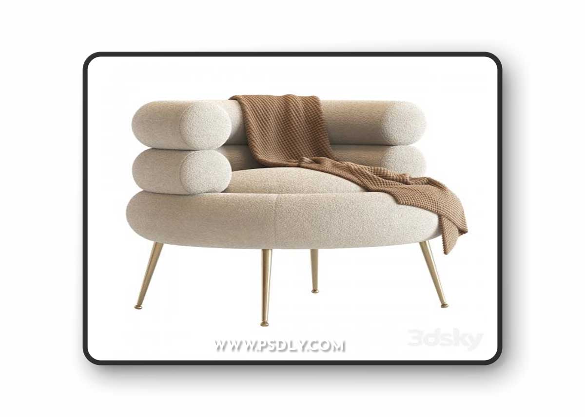 White Barrel Lounge Chair