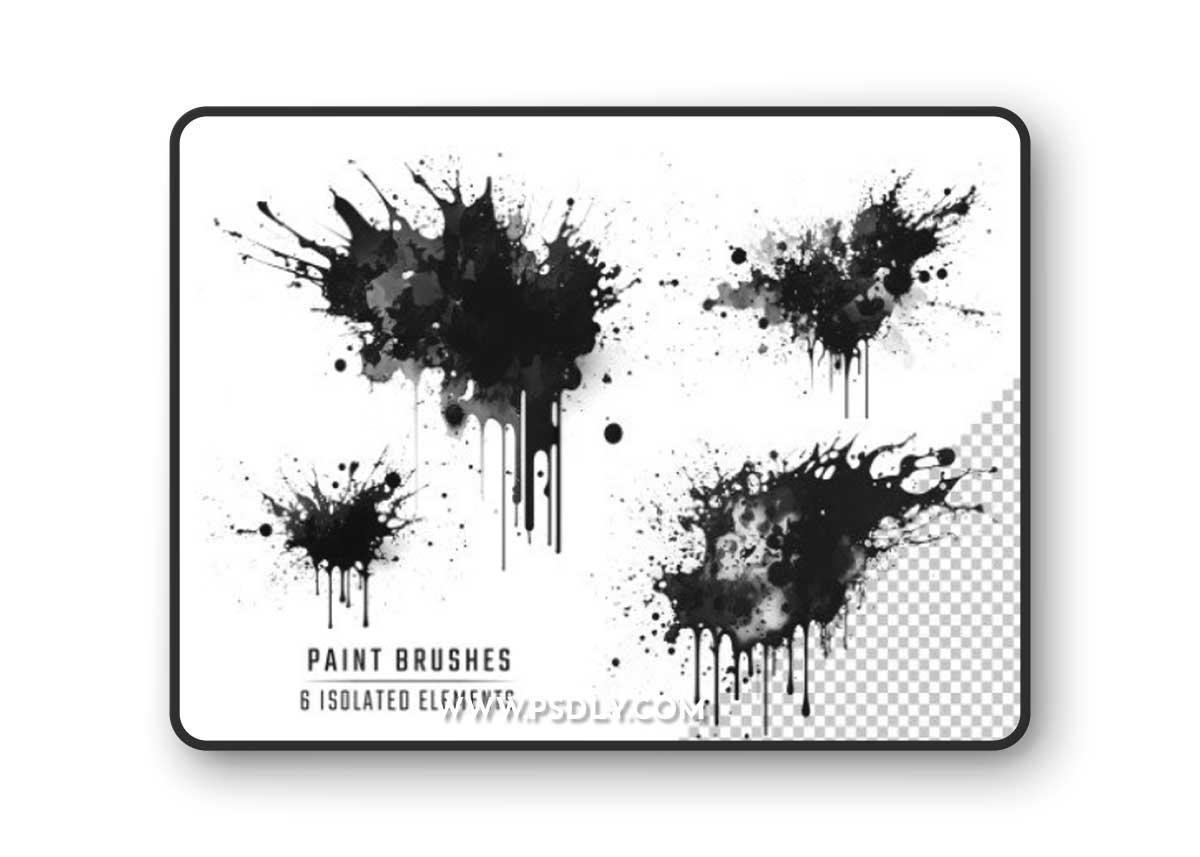 6-Isolated-Paint-Splash-Brushes-On-Transparent-Background