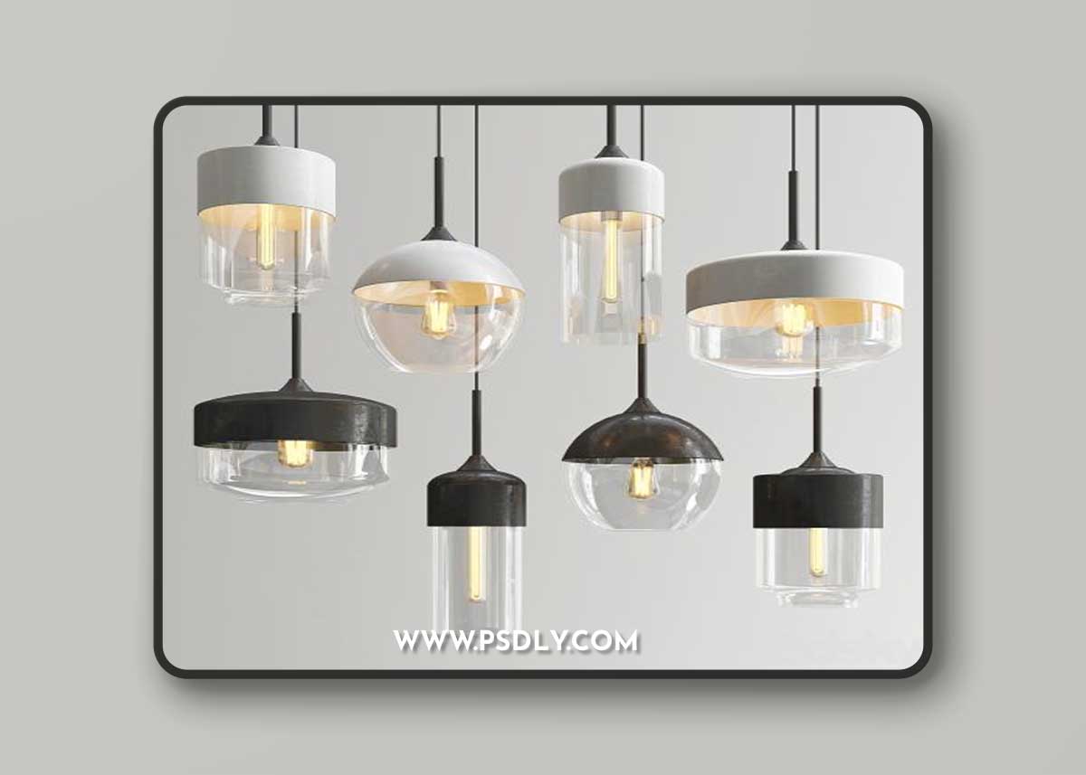 Amber pendant lights 3D Model