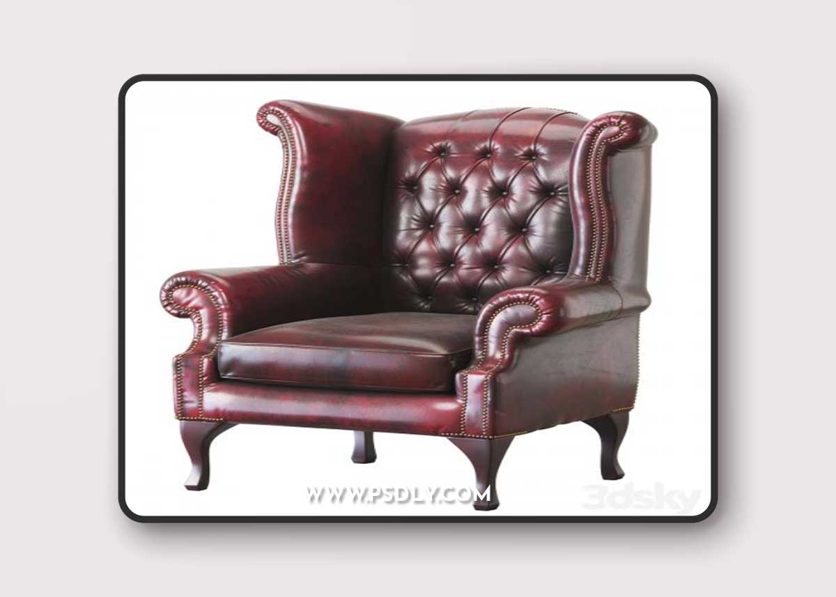 Armchair Chesterfield Queen 3D Model