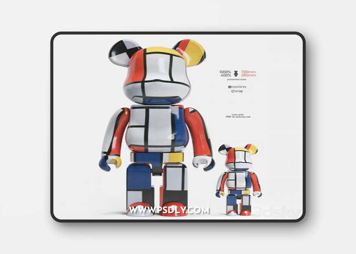 Bearbrick / Piet Mondrian 3D Model