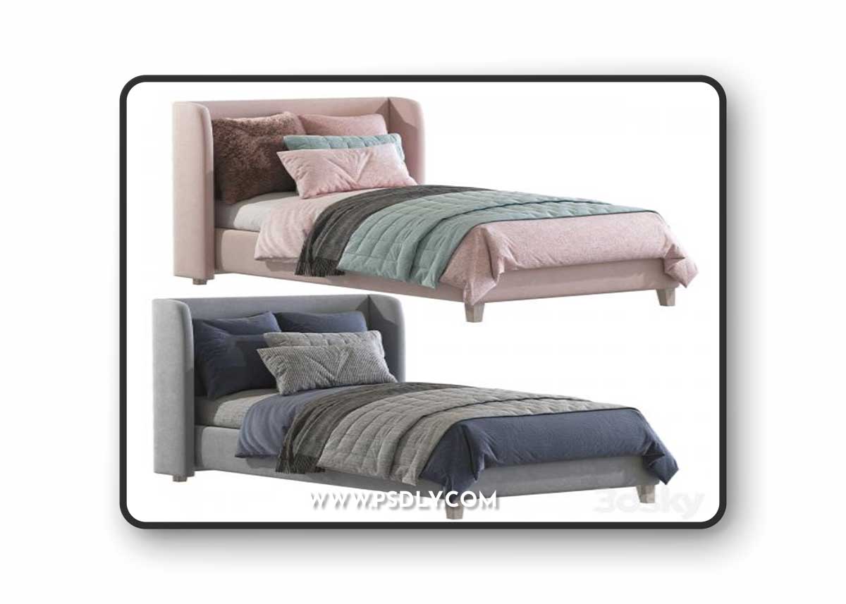 Bed Angela Upholstered Low Profile Standard Bed