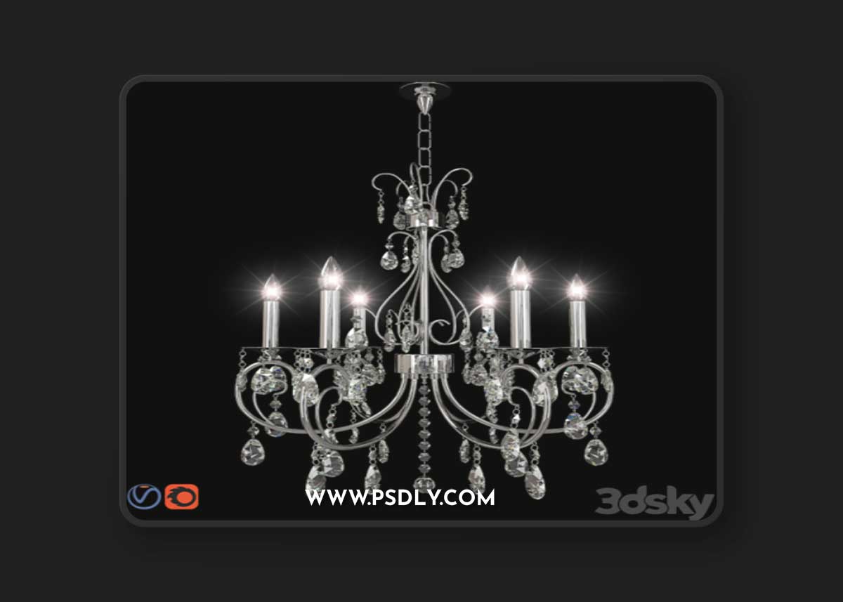 Chic Nouveau 6 Light Chandelier