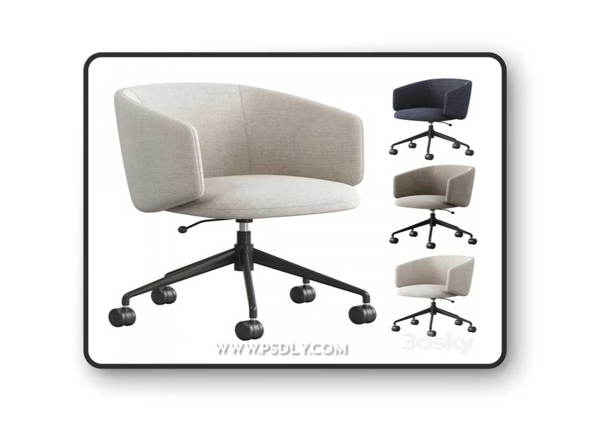 Crescent Swivel Chair 3D Model