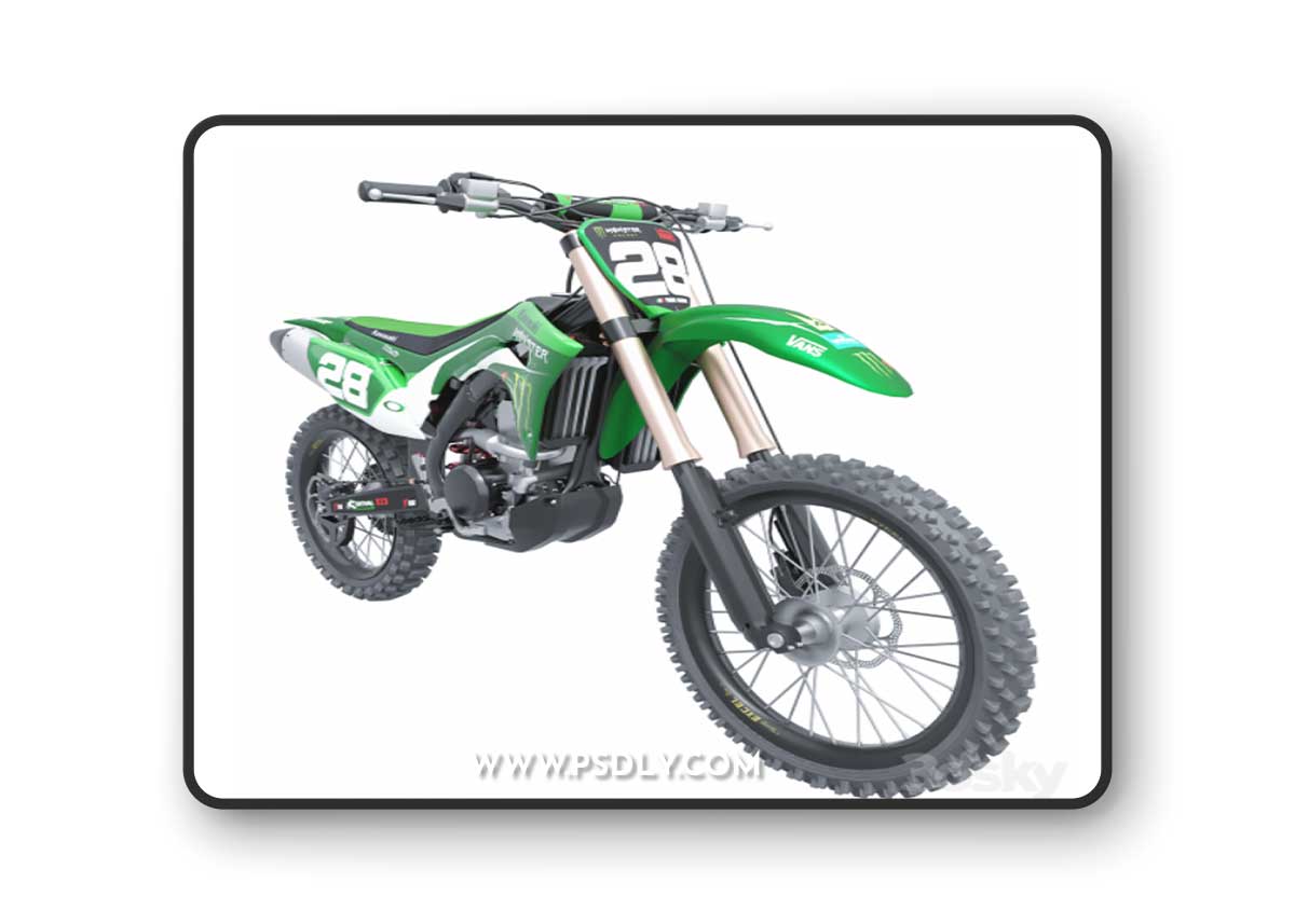 Kawasaki motorcycle 3D Model
