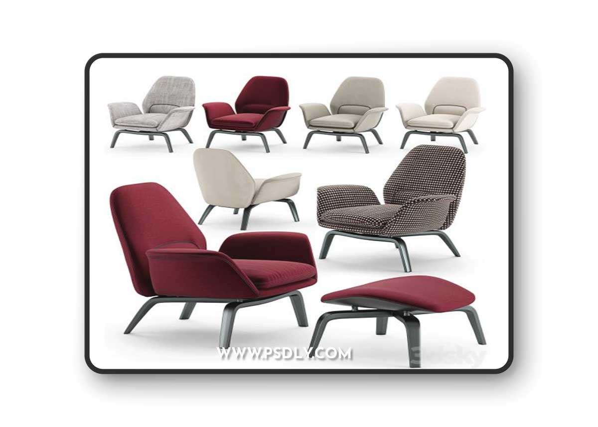 Minotti Gilliam Armchair 3D Model