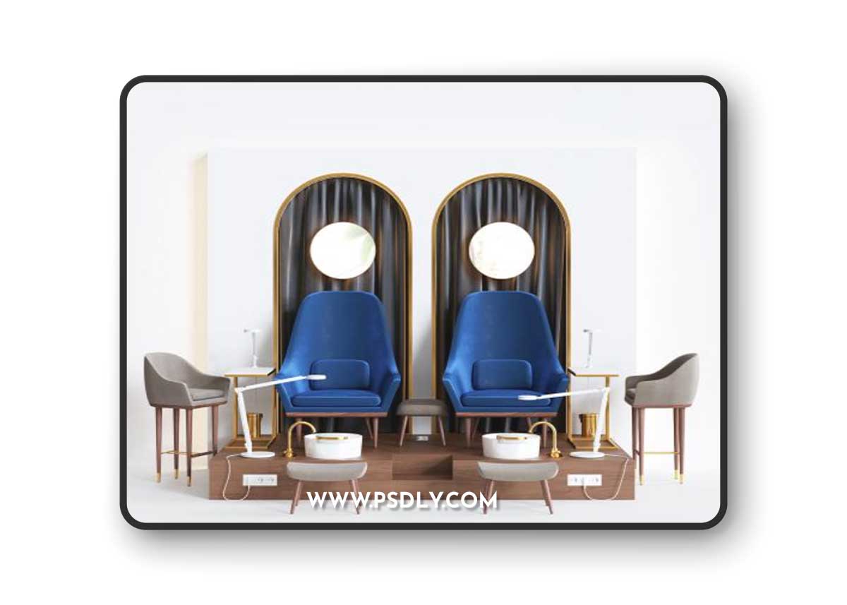 Podium for Pedicure and Manicure Set 1 3D Model
