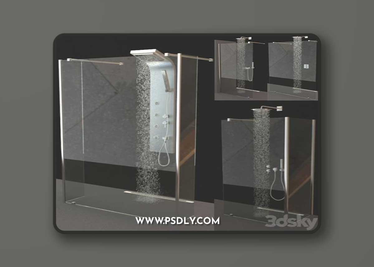 Set of shower cabins Ravak Walk-In + Mixers