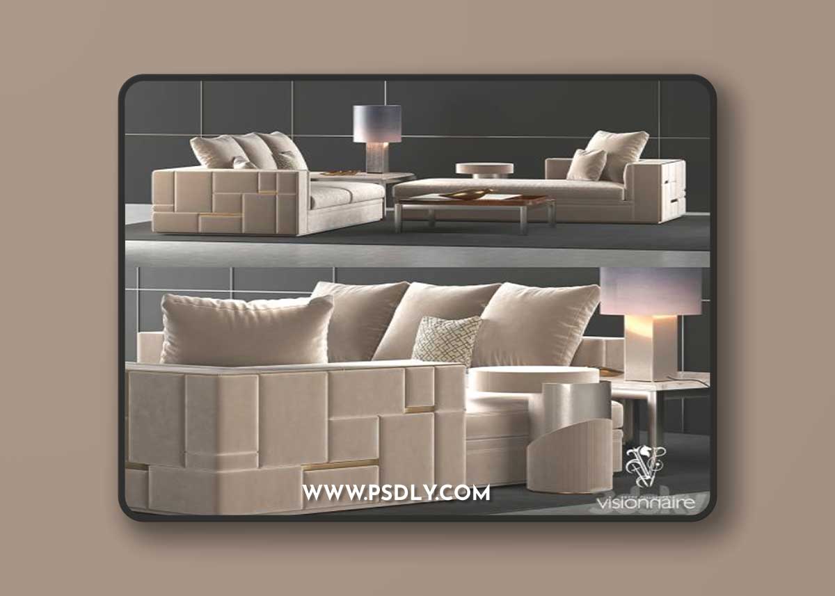 Visionnaire Babylon sofa set 3D Model