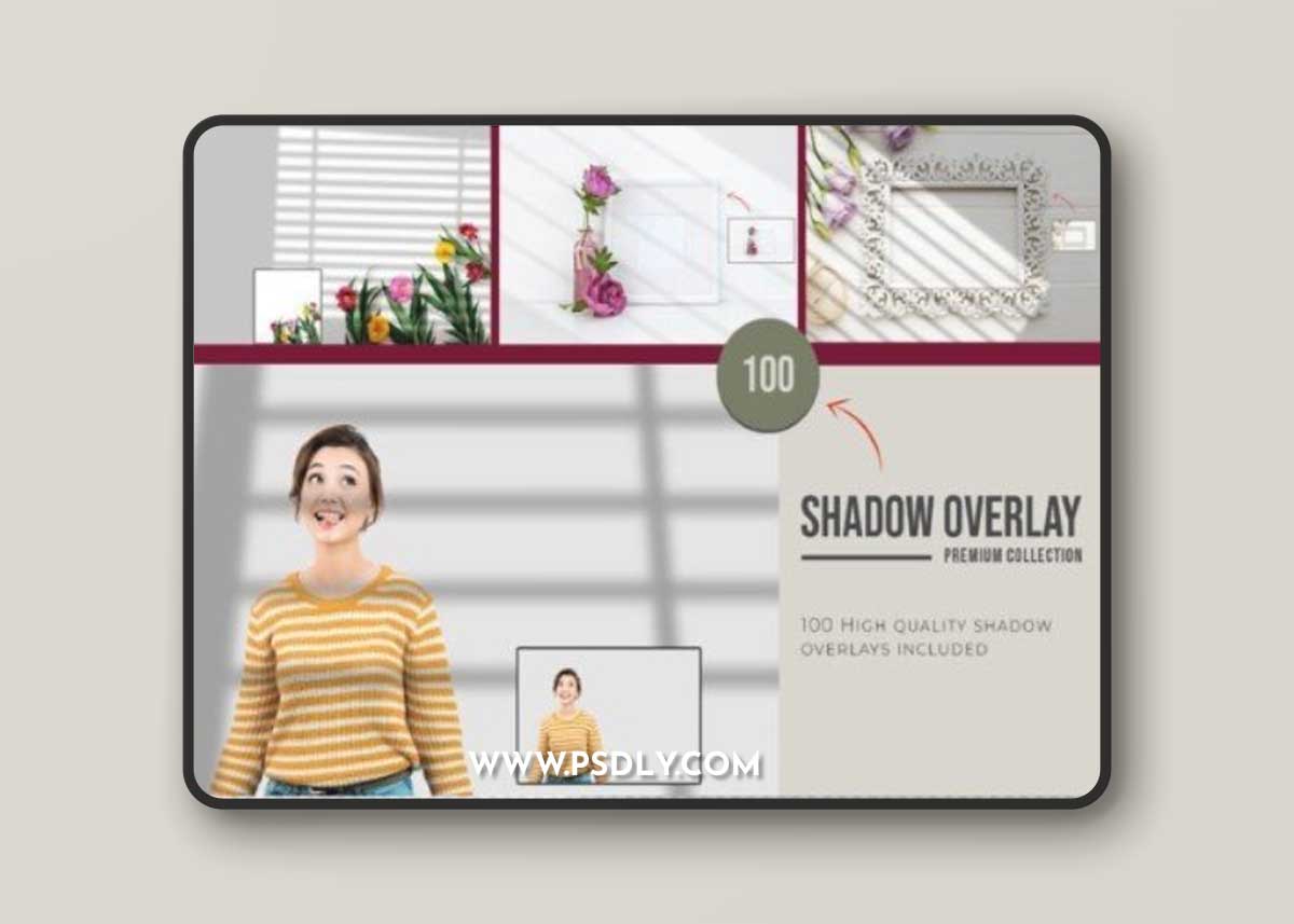 100 Shadow Overlay Background Mockup