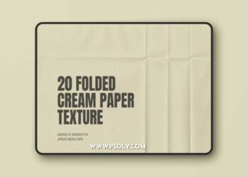 20 Folded Cream Paper Texture