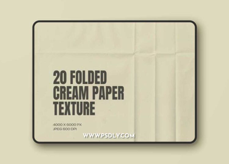 20 Folded Cream Paper Texture