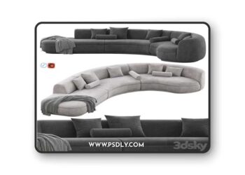 Baxter Piaf Sofa Set 3 3D Model