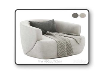 Pelton Swivel armChair 3D Model