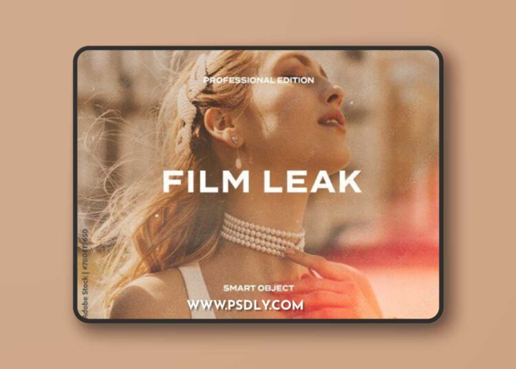 Retro Film Frame Grain Light Leak Photo Effect