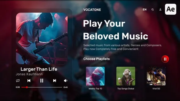 Videohive Music Players with Playlist 52838651