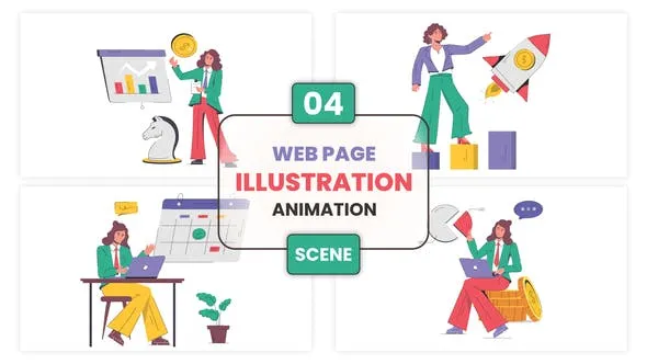 Videohive Web Page Illustration Animation Scene 53011526