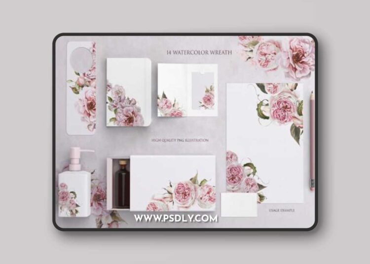 14 Watercolor Wedding Wreath 1 14 Watercolor Wedding Wreath