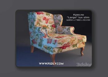 Armchair Largo lux slim 3D Model
