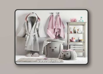 Baby bath set 001 3D Model