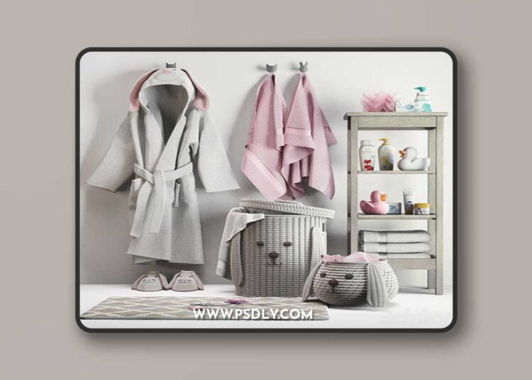 Baby bath set 001 3D Model