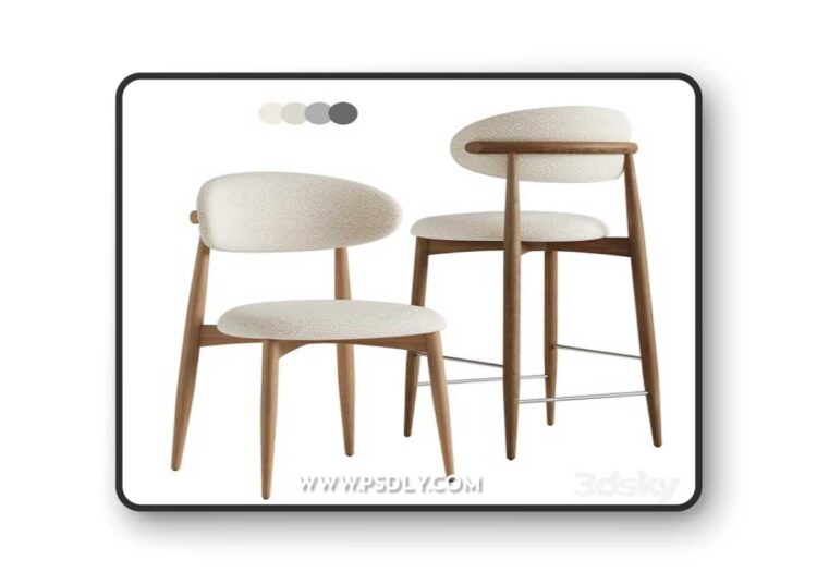 Bar stool Lucas, Mob 3D Model