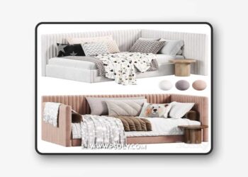 Corner bed Danny kids narrow panels by sensorsleep