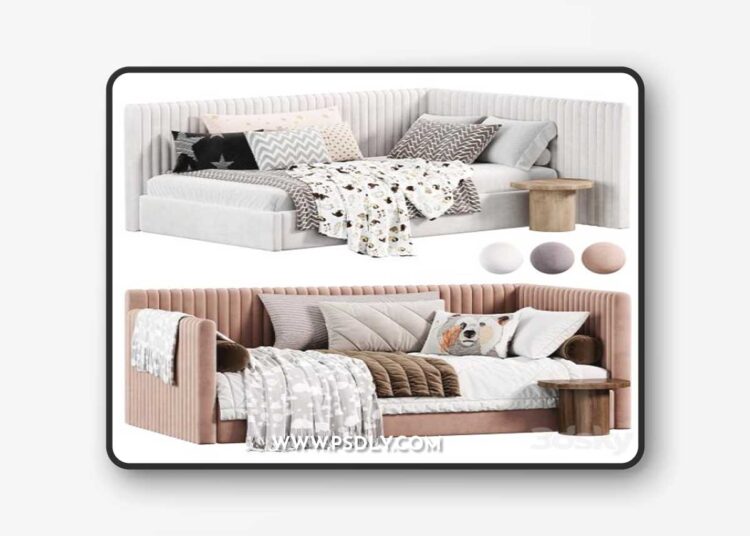 Corner bed Danny kids narrow panels by sensorsleep