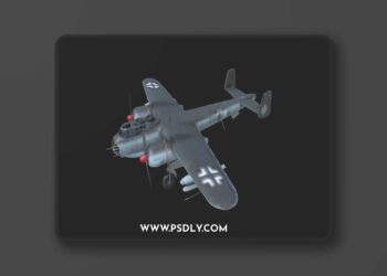 Dornier Do-217 E5 + Hs-293 missiles 3d model