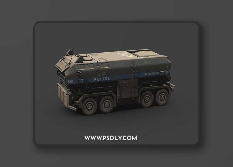 Dystopian Heavy Truck 3d model