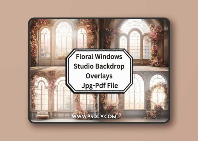 Floral Windows Studio Backdrop Overlays