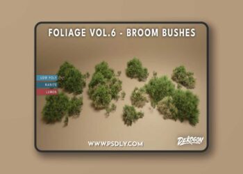 Foliage VOL.6 - Broom Bushes (Nanite and Low Poly) 5.3
