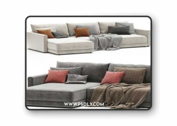 Gather Deep 2 Piece Left Arm Wide Chaise Sectional Sofa