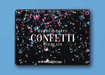 Gender Party Confetti Overlays