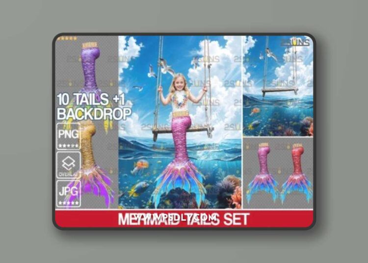 Mermaid-Tails-Photoshop-Overlay-Backdrop