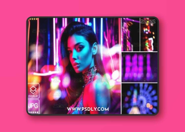 Neon Photoshop Overlays Bokeh Textures 1 Neon Photoshop Overlays Bokeh Textures