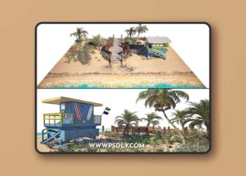 Ocean Beach set and Miami Lifeguard Hut
