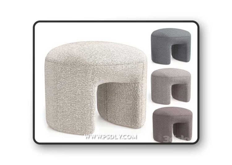 Pouf Shaggy by Ogogo 3D Model