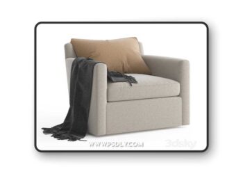 RH Oliver Barrelback Track Swivel Arm Chair