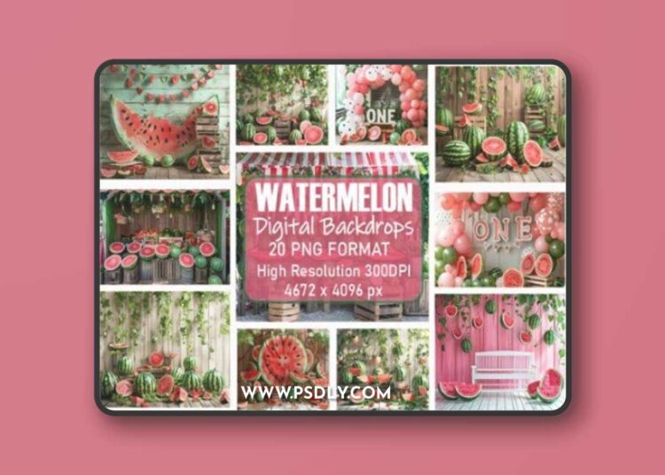 Summer Watermelon Digital Backdrop 1 Summer Watermelon Digital Backdrop